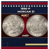 1896-p Morgan Dollar $1 Grades ms63+