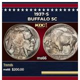 1937-s Buffalo Nickel 5c Grades ms66
