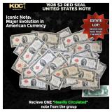 1x 1928 $2 Red Seal United States Note Heavily Cir