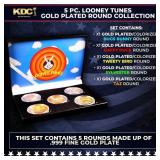 5 Coin Loony Tunes Gold Plated Round Collection Bu