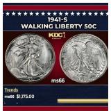 1941-s Walking Liberty Half Dollar 50c ms66 SEGS