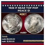 1926-p Peace Dollar Near Top Pop $1 ms66+ SEGS
