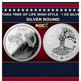 Tara Tree of Life Irish Style - 1 oz Silver Round