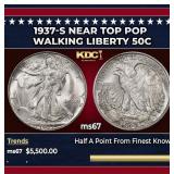 1937-s Walking Liberty Half Dollar Near Top Pop 50