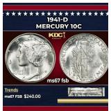 1941-d Mercury Dime 10c ms67 fsb SEGS