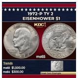 1972-p Ty 2 Eisenhower Dollar $1 ms65 SEGS