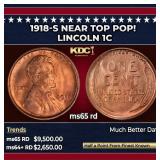 1918-s Lincoln Cent Near Top Pop! 1c ms65 rd SEGS