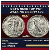 1942-s Walking Liberty Half Dollar Near Top Pop 50