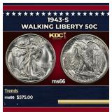 1943-s Walking Liberty Half Dollar 50c Grades ms66