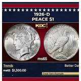 1926-d Peace Dollar $1 ms65 SEGS