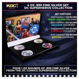 4 OZ .999 Fine Silver Set DC Colorized Superhero