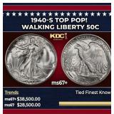 1940-s Walking Liberty Half Dollar TOP POP! 50c ms