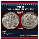 1935-d Walking Liberty Half Dollar 50c ms65 SEGS