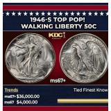 1946-s Walking Liberty Half Dollar TOP POP! 50c ms