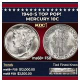 1940-s Mercury Dime TOP POP! 10c ms68+ FSB SEGS