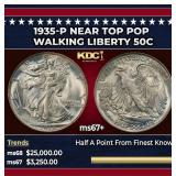 1935-p Walking Liberty Half Dollar Near Top Pop 50