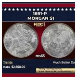 1891-p Morgan Dollar $1 Grades ms65 SEGS