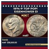 1974-p Eisenhower Dollar TOP POP! $1 ms67 SEGS