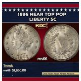 1896 Liberty Nickel Near Top Pop 5c ms66 SEGS