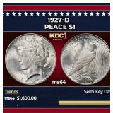 1927-d Peace Dollar $1 ms64 SEGS