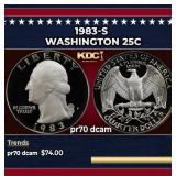 1983-s Proof Washington Quarter 25c pr70 dcam SEGS