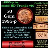 BU Shotgun Lincoln 1c roll, 1995-p 50 pcs Bank Wra