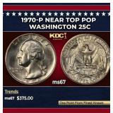 1970-p Washington Quarter Near Top Pop 25c ms67 SE