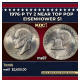 1976-p Ty 2 Eisenhower Dollar Near Top Pop $1 ms67