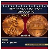 1974-p Lincoln Cent Near Top Pop 1c ms67 rd SEGS