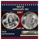 1941-d Mercury Dime 10c ms67 fsb SEGS