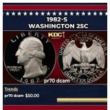 1982-s Proof Washington Quarter 25c pr70 dcam SEGS