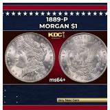 1889-p Morgan Dollar $1 Grades ms64+