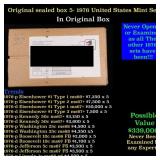Original sealed box of 5x 1976 United States Mint