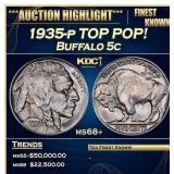 1935-p Buffalo Nickel TOP POP! 5c ms68+ SEGS