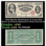 1886 $1 large size Silver Certificate Martha Washi