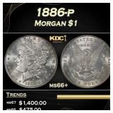 1886-p Morgan Dollar $1 ms66+ SEGS
