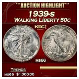 1939-s Walking Liberty Half Dollar 50c ms66 SEGS