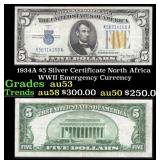 1934A $5 Silver Certificate North Africa WWII Emer