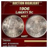 1906 Liberty Nickel 5c ms67 SEGS