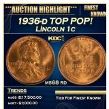 1936-d Lincoln Cent TOP POP! 1c ms68 rd SEGS