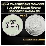 2024 Water Works Monopoly 1oz .999 Silver Round Co