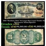 1869 $2 Large Size Legal Tender Note "Rainbow Note