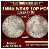 1895 Liberty Nickel Near Top Pop 5c ms66 SEGS