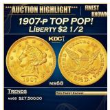 1907-p Gold Liberty Quarter Eagle TOP POP! $2 1/2