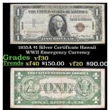 1935A $1 Silver Certificate Hawaii WWII Emergency