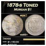 1878-s Morgan Dollar Toned $1 Grades ms65+