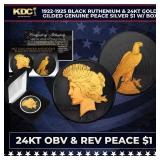 1922-1925 Black Ruthenium & 24KT Gold Gilded Genui