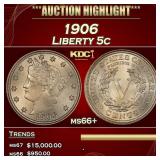 1906 Liberty Nickel 5c ms66+ SEGS