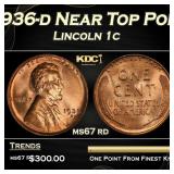 1936-d Lincoln Cent Near Top Pop 1c ms67 rd SEGS