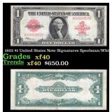 1923 $1 United States Note Grades xf Signatures Sp
